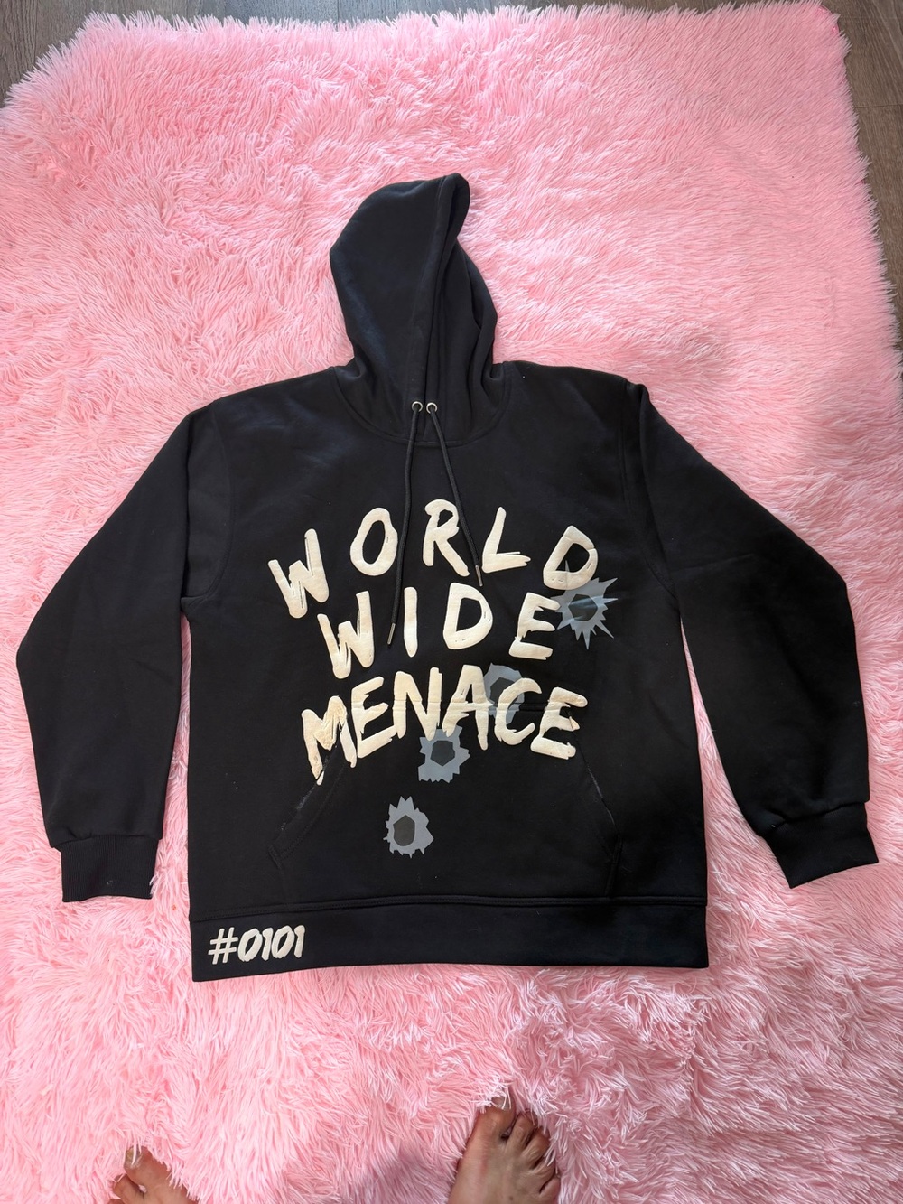 World Wide Menace Black Graphic Hoodie